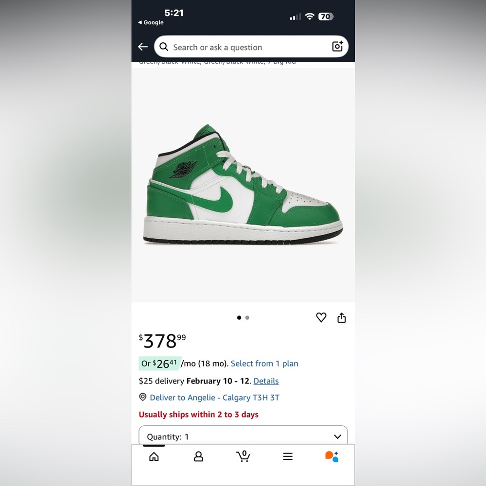 Nike Kids Shoes Green and White